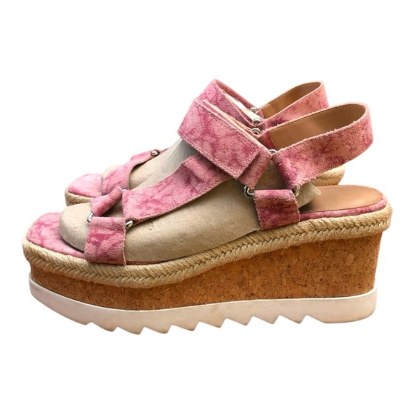 Marc Fisher ML GYLIAN platform wedge pink Sandals. Size 8.5 - Picture 1 of 8